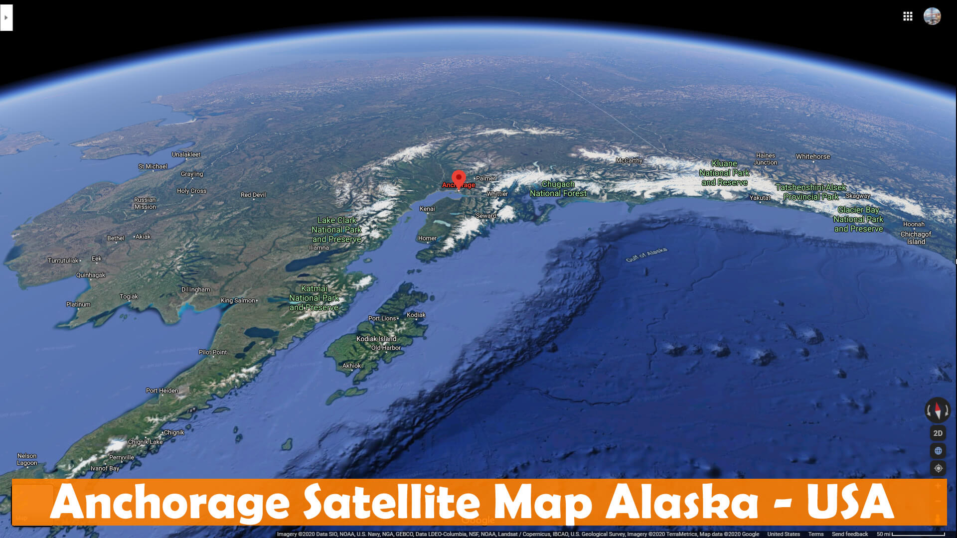 Anchorage Satellite Carte Alaska   EUA